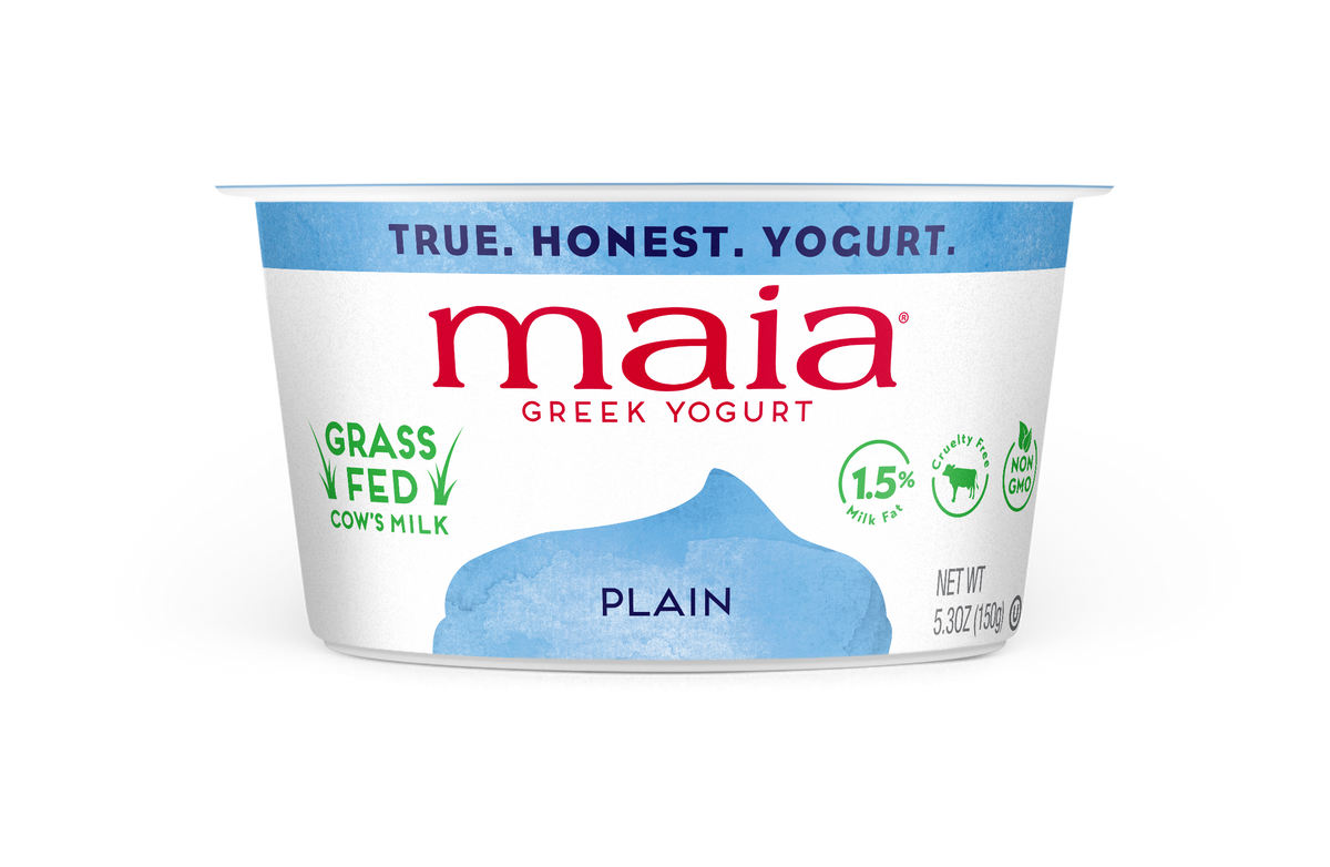 Maia plain grass-fed whole milk yogurt cup, no added sugar